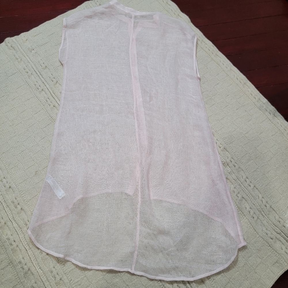 Eileen Fisher Organic Linen Fishnet Tunic size S/M Light Pink - Picture 11 of 11